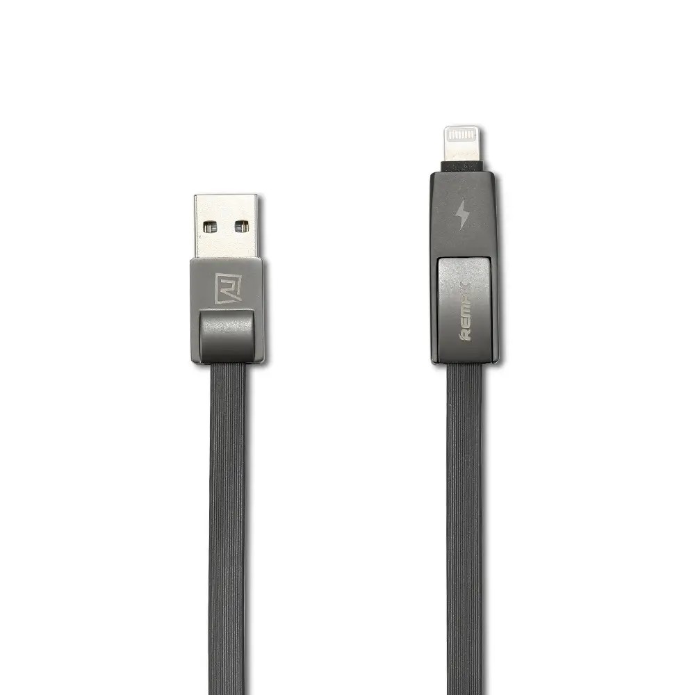 Кабель Remax RC-042t Strive USB - Lightning + micro USB (M/M), 1 м, Black (6954851272939) | ARAGO