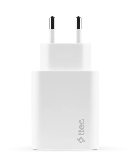 Мережевий зарядний пристрій Ttec SmartCharger Duo PD USB-C 40W White (2SCS27B) | ARAGO