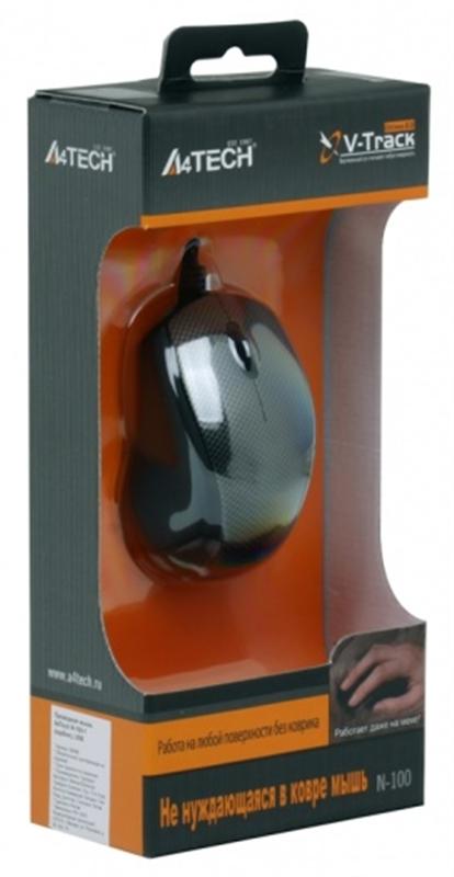 Мышь A4Tech N-100-1 Carbon USB V-Track | ARAGO
