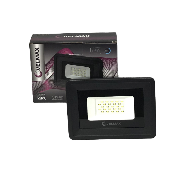 картинка Прожектор светодиодный LED Velmax, 20W, LED, 1800Lm, 6200К от магазина Компания+