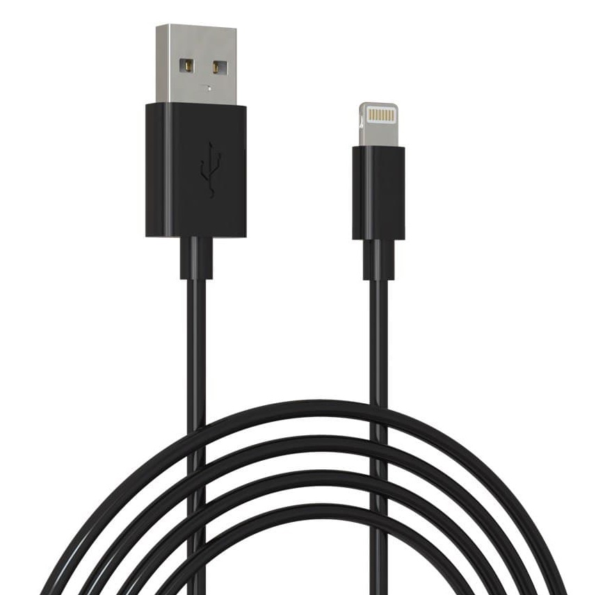 Кабель Grand-X USB - Lightning (M/M), Cu, 2.1 A, 1 м, Black (PL01B) | ARAGO