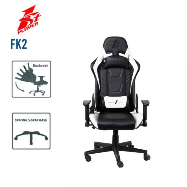 Крісло для геймерів 1stPlayer FK2 Black-White | ARAGO
