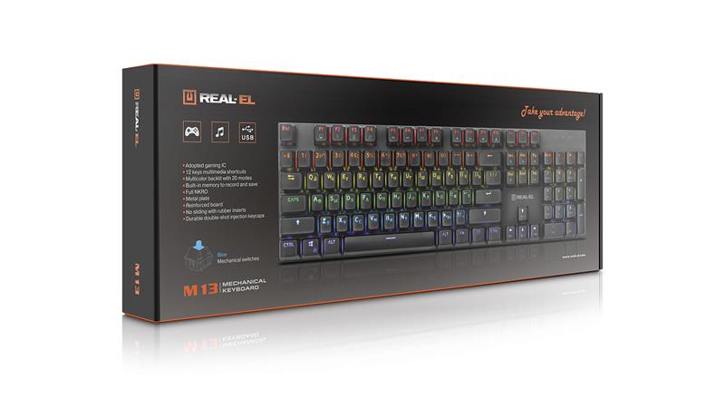 Клавіатура REAL-EL M 13 Grey USB | ARAGO