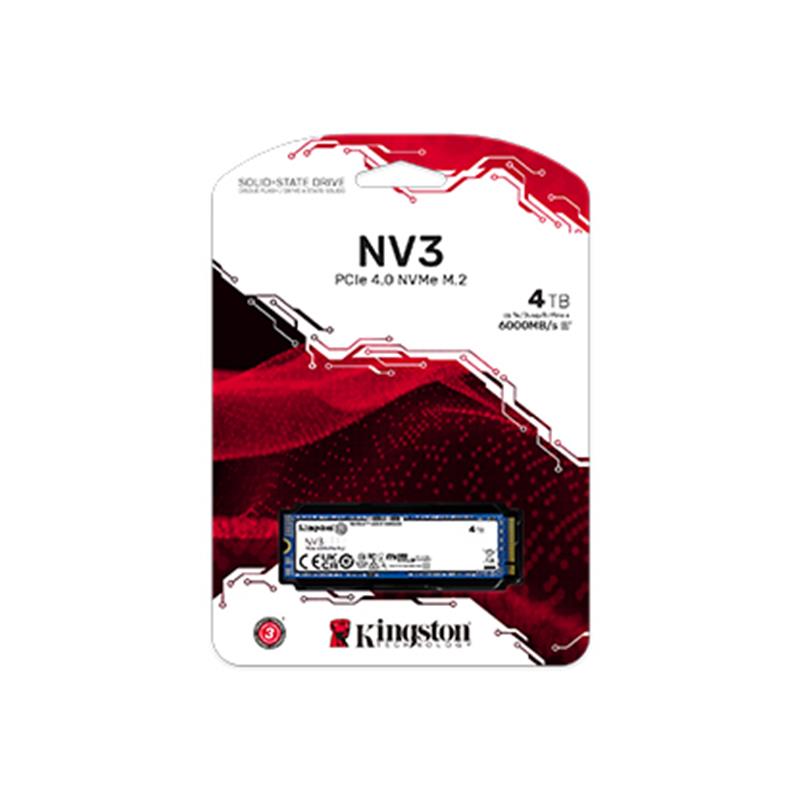 Накопичувач SSD 4TB M.2 NVMe Kingston NV3 M.2 2280 PCIe Gen4.0 x4 (SNV3S/4000G) | ARAGO