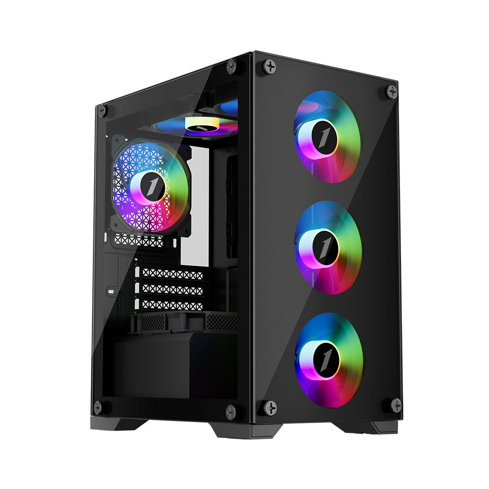 Корпус 1stPlayer X2-M-4F2(AP) Black без БЖ | ARAGO