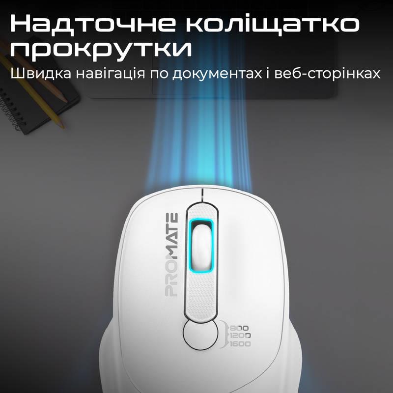 Миша бездротова Promate UniGlide White | ARAGO