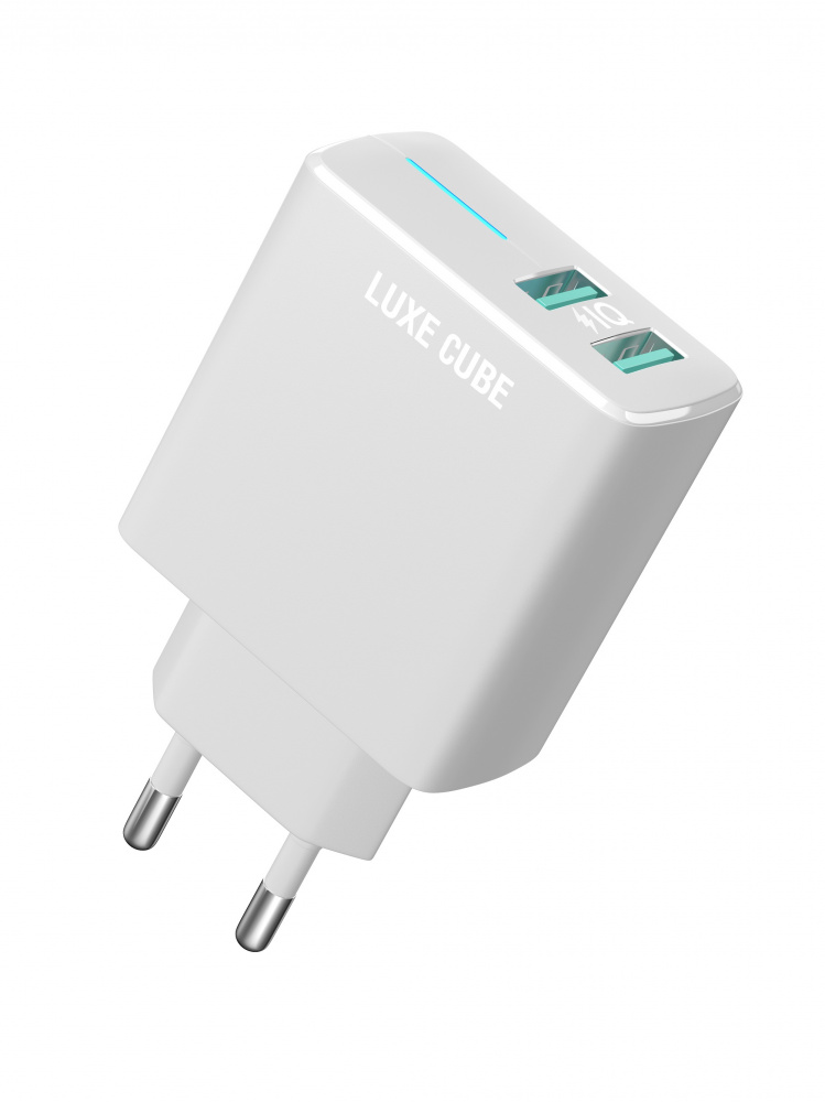 Зарядний пристрій Luxe Cube 2USB 12W Smart White (4826986900792) | ARAGO