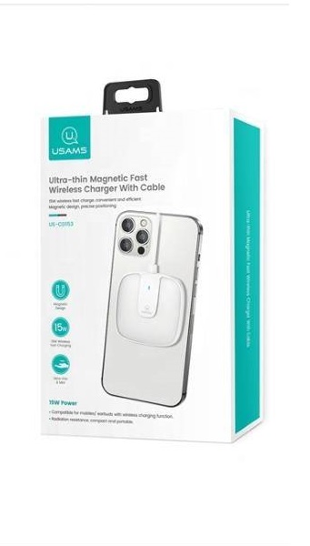 Бездротовий зарядний пристрій Usams US-CD153 15W White (CD153DZ02) | ARAGO