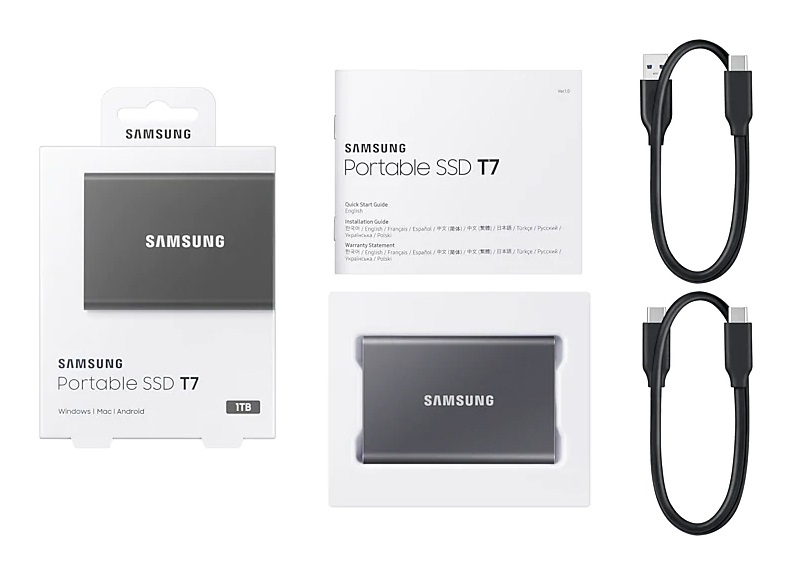 Накопичувач зовнішній SSD 2.5" USB 4.0TB Samsung T7 Titan Gray (MU-PC4T0T/WW) | ARAGO
