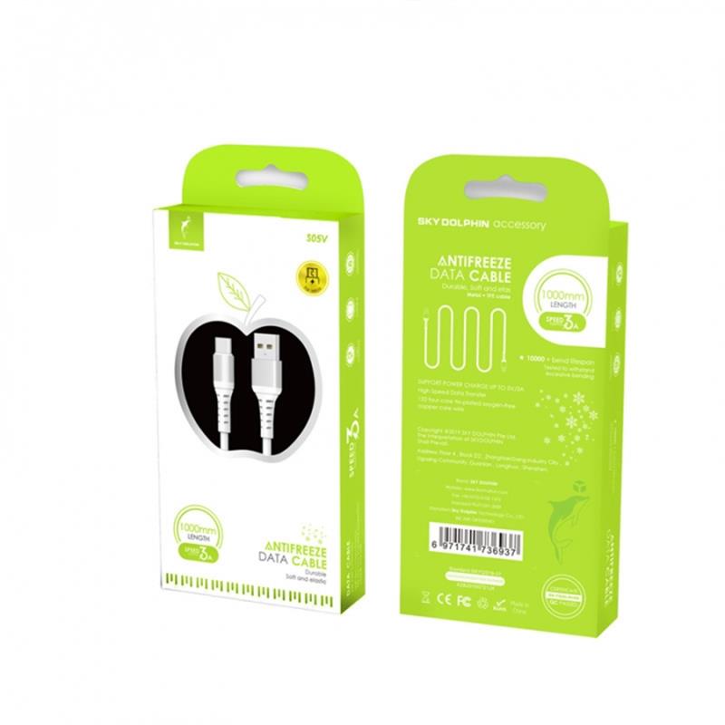 Кабель SkyDolphin S05V TPE Frost Line USB - micro USB (M/M), 1 м, White (USB-000552) | ARAGO