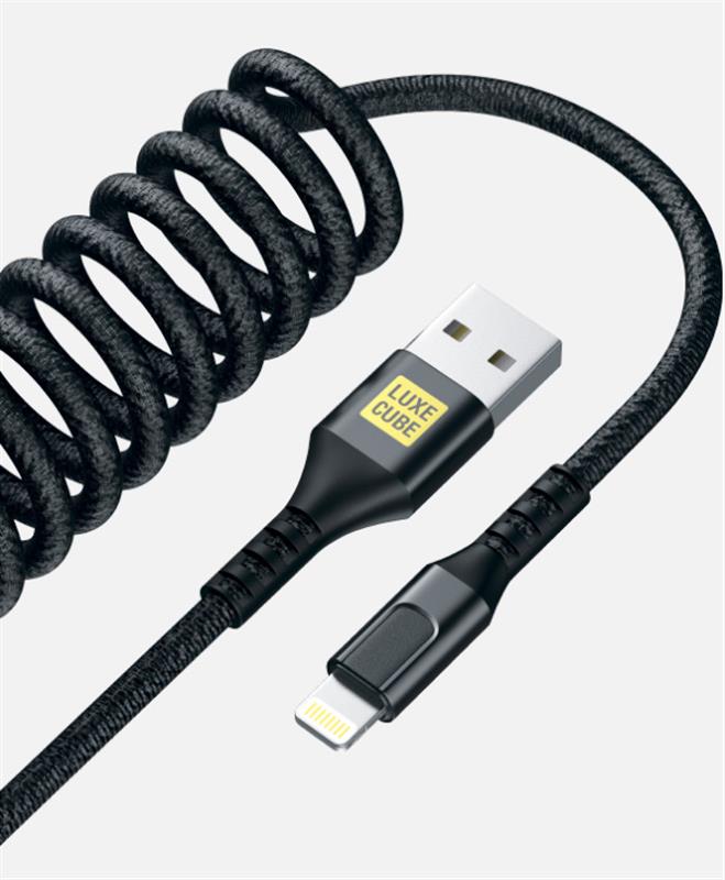 Кабель Luxe Cube Dynamic USB - Lightning (M/M), 1.5 м, Black (4446689101557) | ARAGO