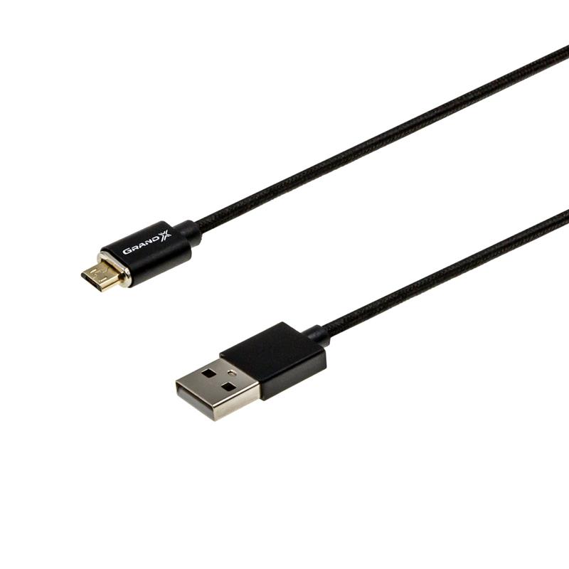 Кабель Grand-X USB - micro USB (M/M), магнитный, 1 м, Black (MG-01M) | ARAGO
