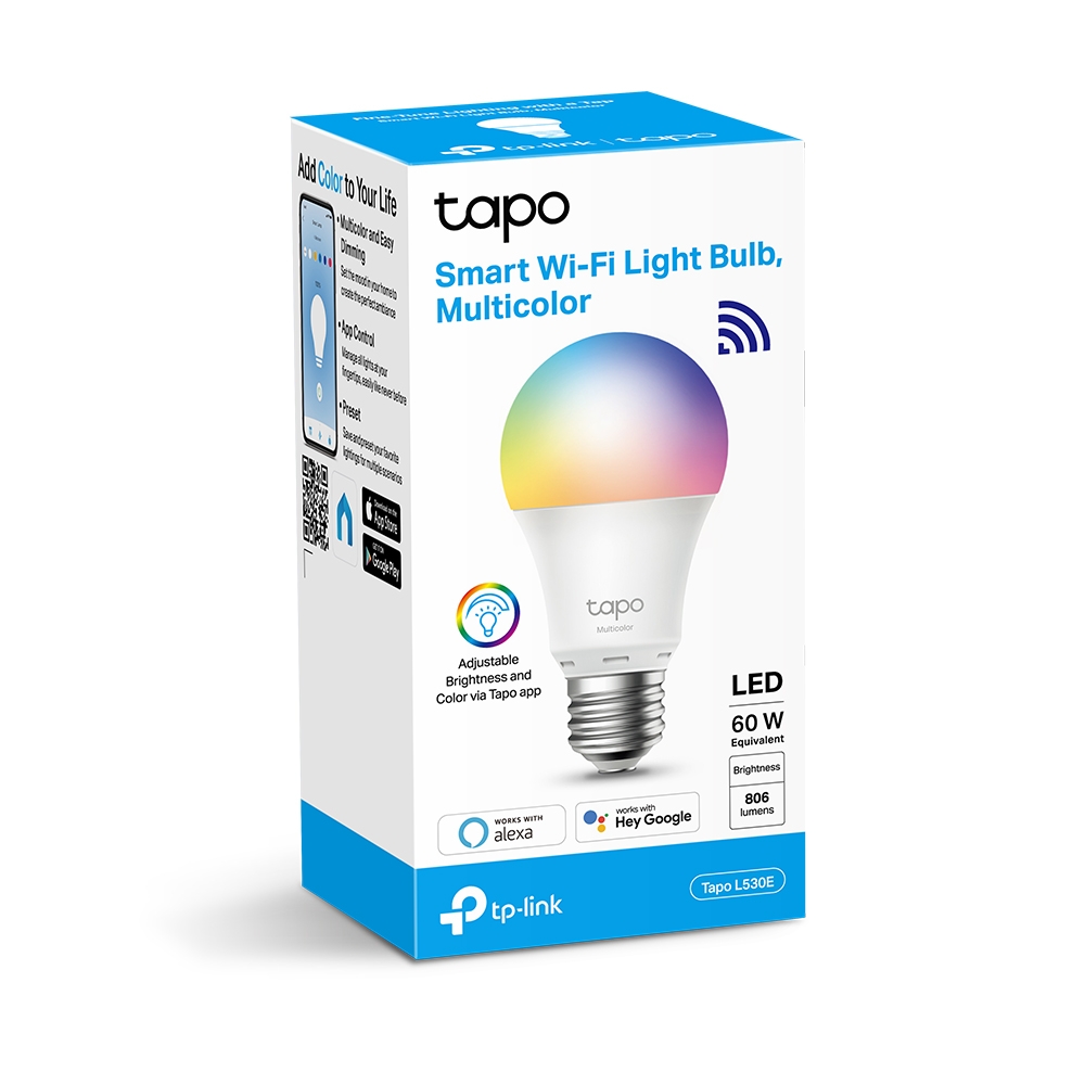 картинка Умная светодиодная лампа TP-Link Tapo L530E LED WI-Fi E27 8,7Вт от магазина Компания+
