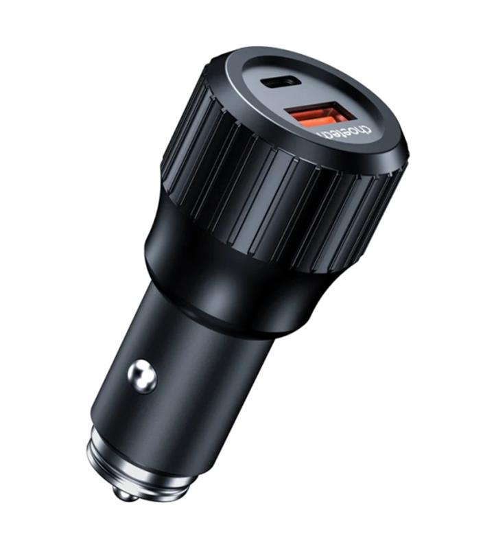 Автомобільний зарядний пристрій Choetech (1USB Type C 63W; 1USB 18W) PD3.0 QC3.0 Black (TC0010) | ARAGO