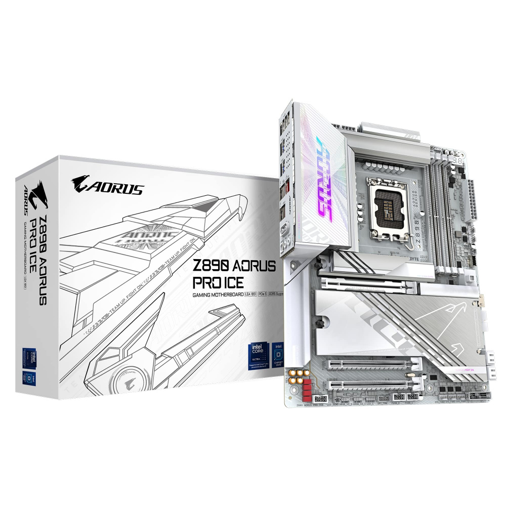 Материнська плата Gigabyte Z890 Aorus Pro Ice Socket 1851 | ARAGO