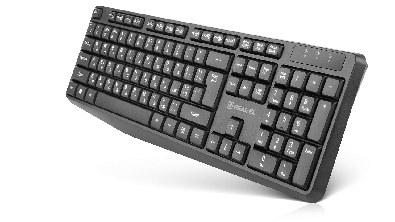 Комплект (клавіатура, миша) бездротовий REAL-EL Kit 551W Black USB | ARAGO