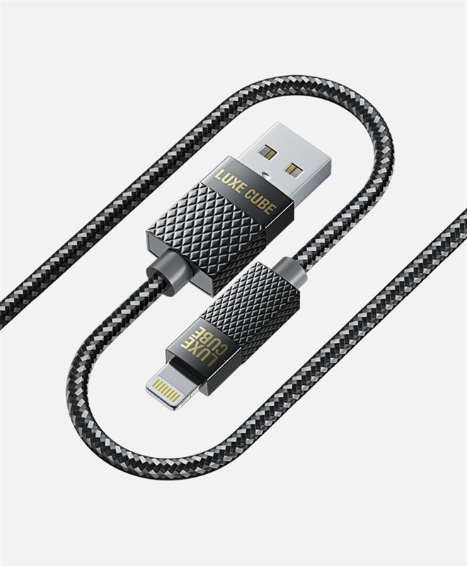 Кабель Luxe Cube Premium USB - Lightning (M/M), 1 м, серый (9780201379648) | ARAGO