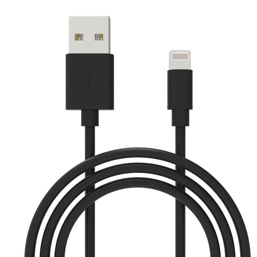 Кабель Grand-X USB - Lightning (M/M), Cu, 2.1 A, 1 м, Black (PL01B) | ARAGO