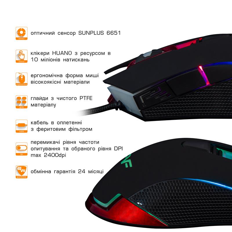 Миша Frime Falcon Black (FMC1980) | ARAGO