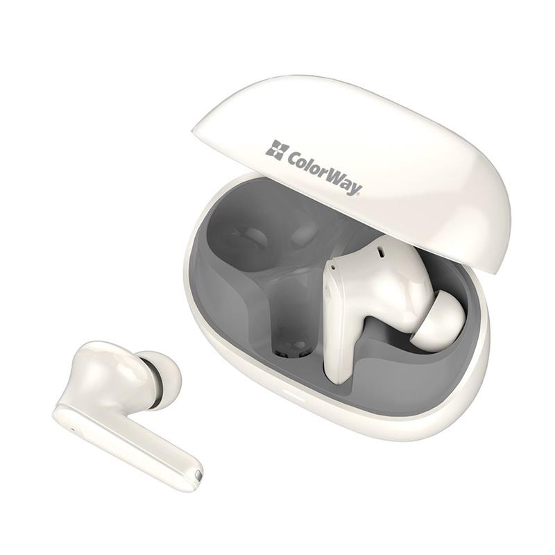 Bluetooth-гарнітура СolorWay Slim TWS-1 Earbuds Long Life Beige (CW-TWS1BE) | ARAGO