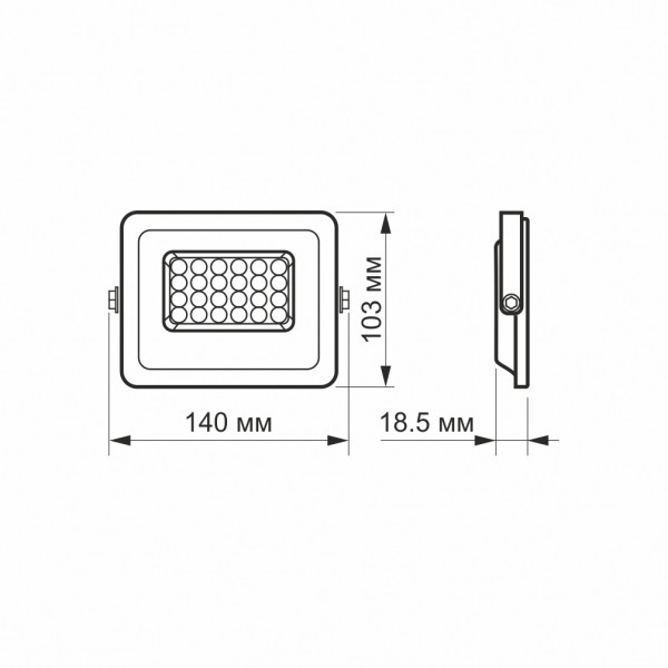 картинка LED прожектор VIDEX F2e 20W 5000K от магазина Компания+