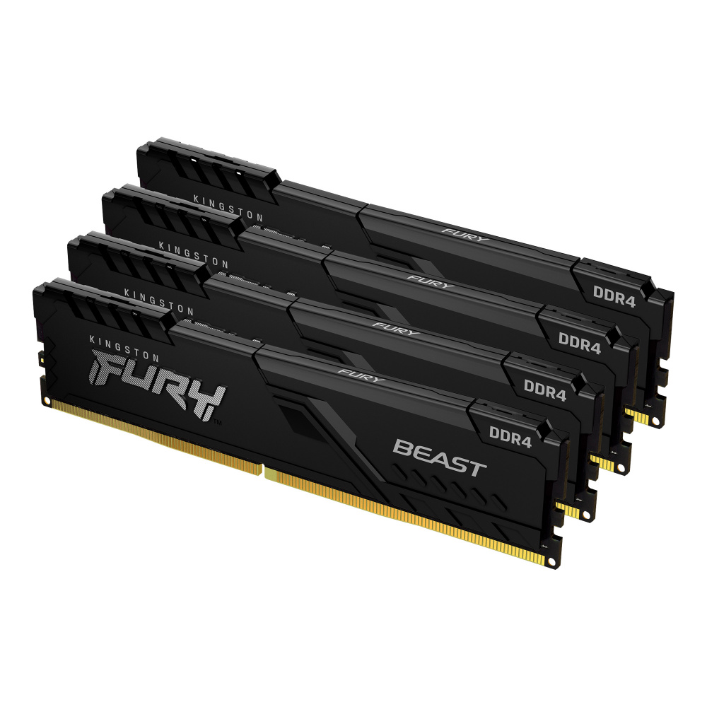Модуль пам`ятi DDR4 4x16GB/3200 Kingston Fury Beast Black (KF432C16BBK4/64) | ARAGO
