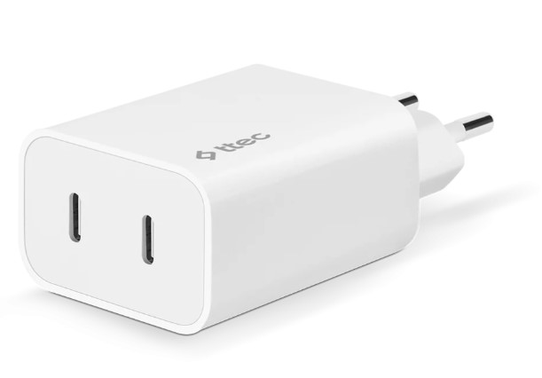 Мережевий зарядний пристрій Ttec SmartCharger Duo PD USB-C 40W White (2SCS27B) | ARAGO