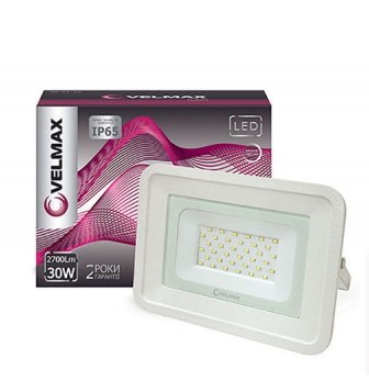 картинка LED прожектор Velmax, 30W, 2700Lm, 6200К от магазина Компания+