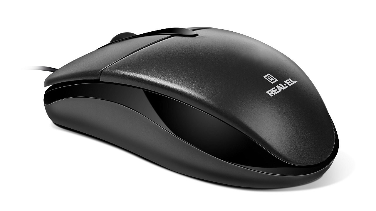Миша REAL-EL RM-214 Black (EL123200039) | ARAGO