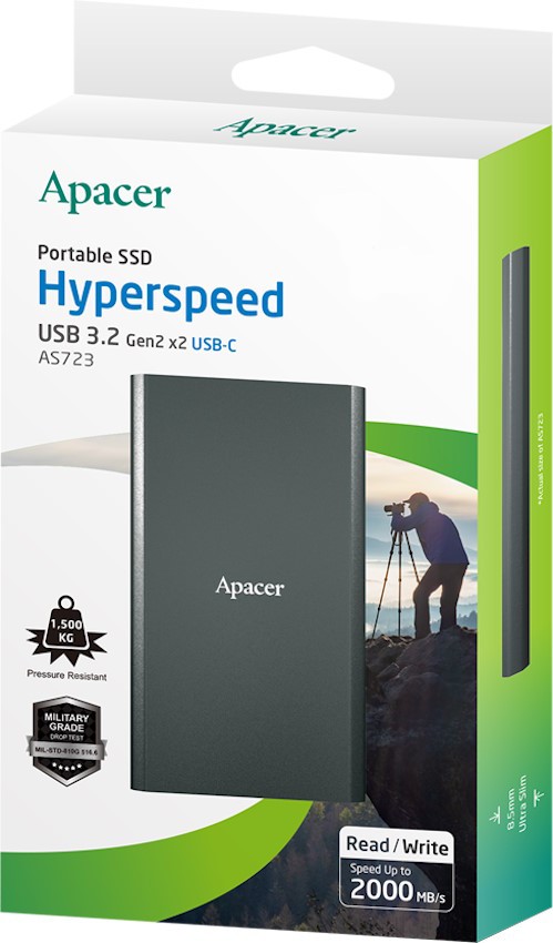 Накопичувач зовнішній SSD USB 1.0TB Apacer S723B (AP1TBAS723B-1) | ARAGO