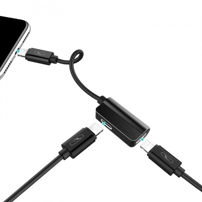 Перехідник SkyDolphin AU01 Lightning - 2хLightning (M/F), Black (ADPT-00026) | ARAGO