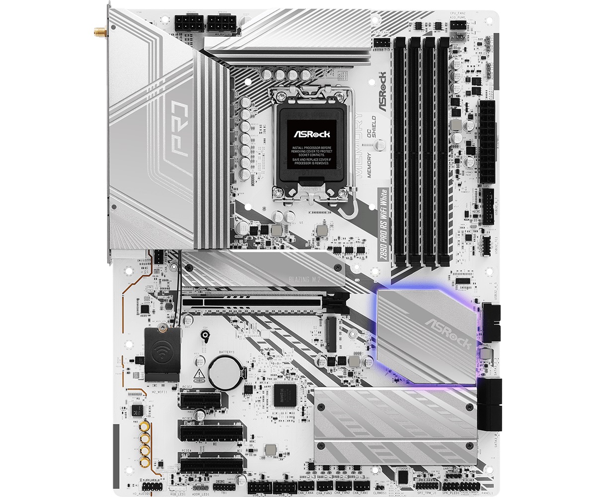 Материнська плата ASRock Z890 Pro RS WiFi White Socket 1851 | ARAGO