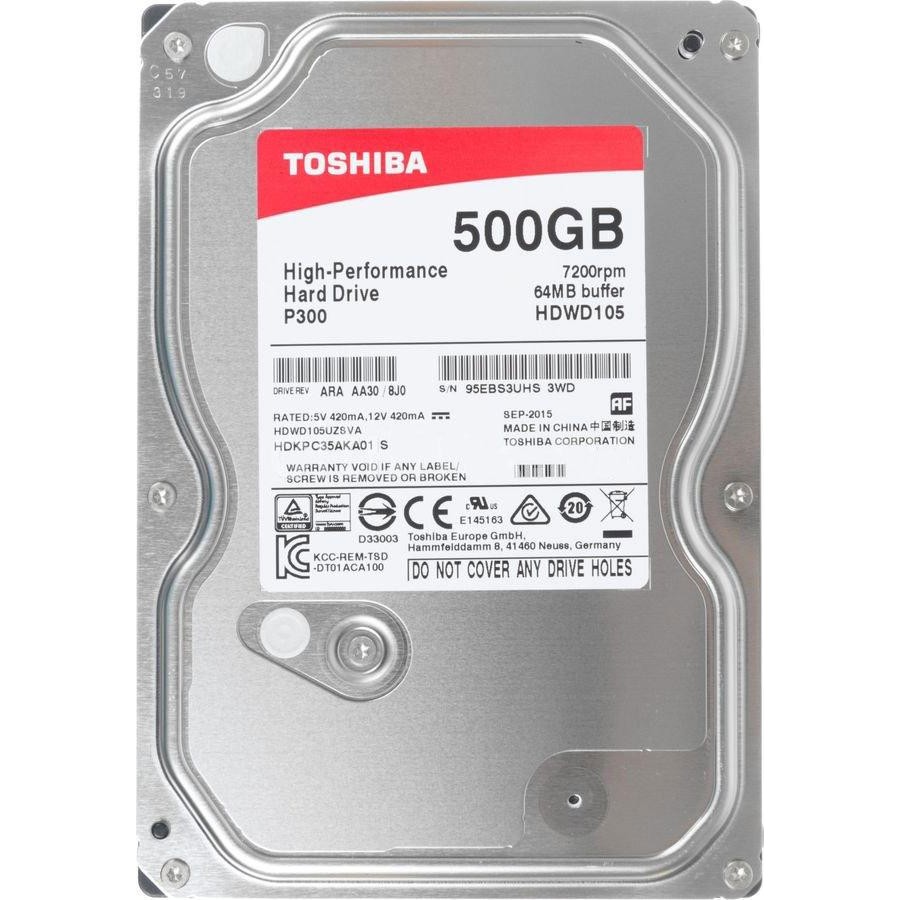 Накопичувач HDD SATA  500GB Toshiba P300 7200rpm 64MB (HDWD105UZSVA) | ARAGO