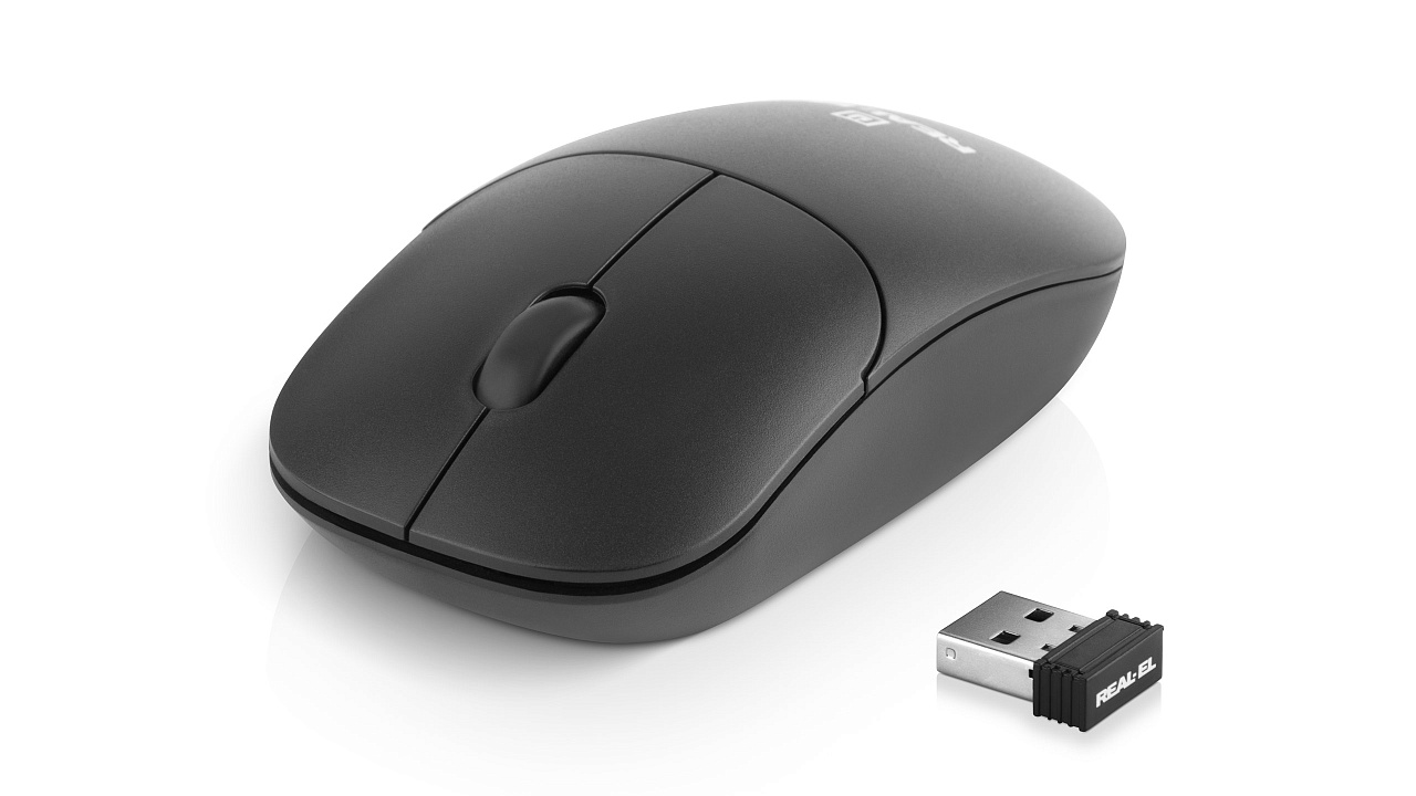 Комплект (клавіатура, миша) бездротовий REAL-EL Kit 551W Black USB | ARAGO