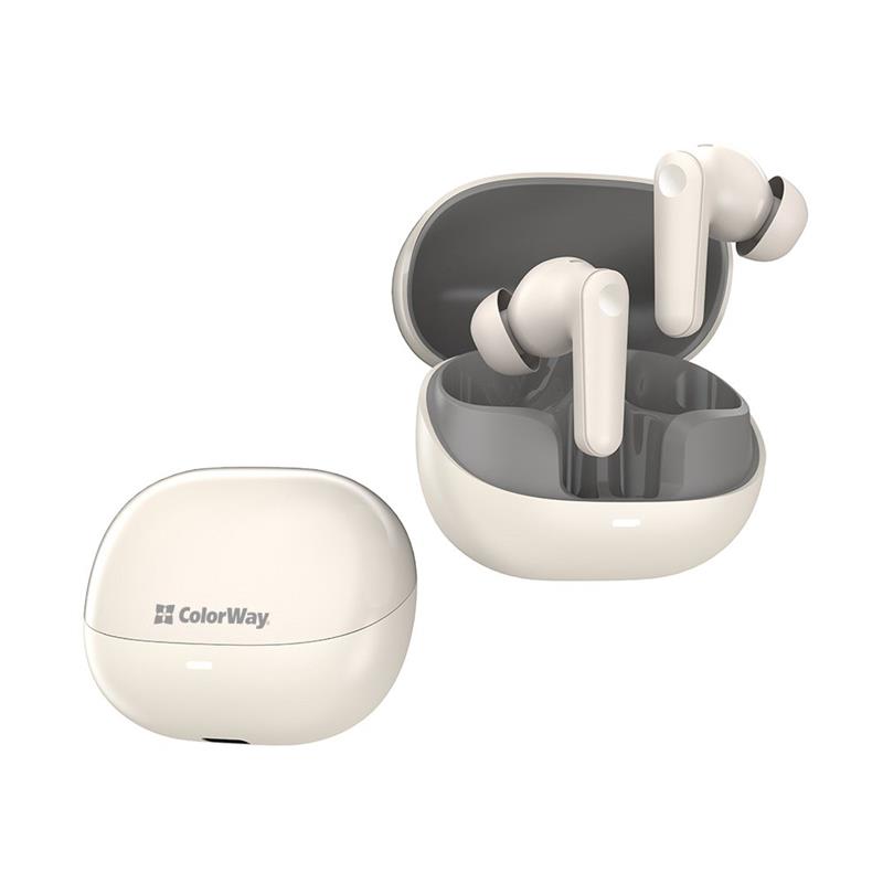 Bluetooth-гарнітура СolorWay Slim TWS-1 Earbuds Long Life Beige (CW-TWS1BE) | ARAGO