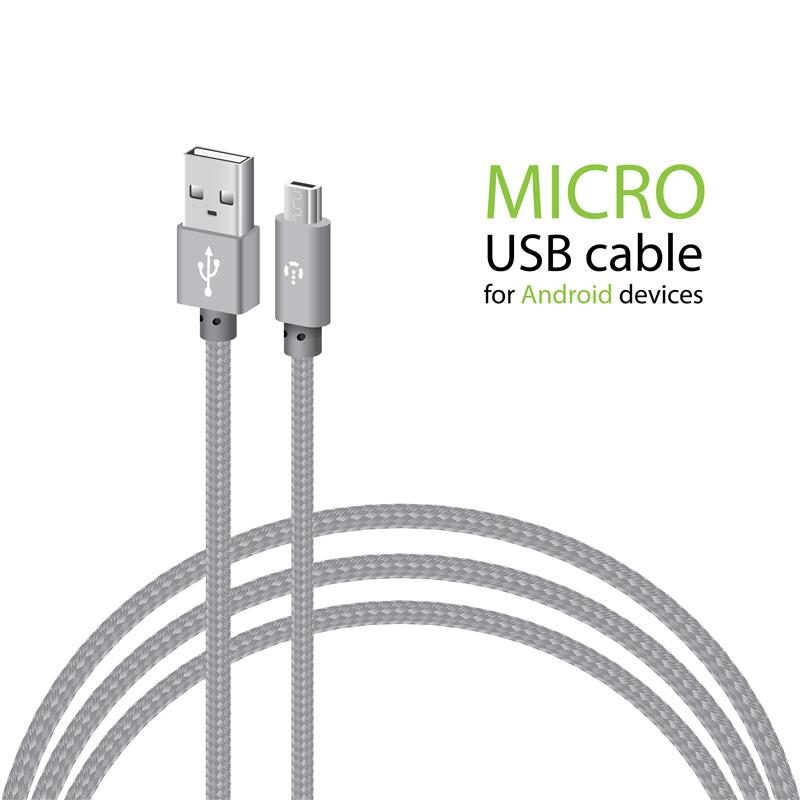 Кабель Intaleo CBGNYM1 USB - micro USB (M/M), 1 м, Grey (1283126477676) | ARAGO