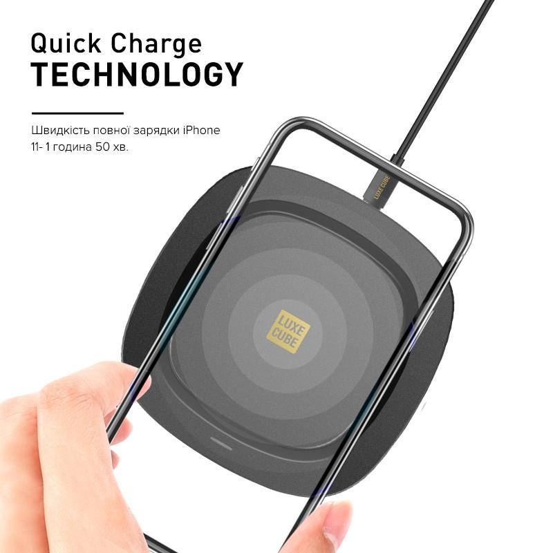 Бездротовий зарядний пристрій Luxe Cube 10W Black (7775557577239) | ARAGO