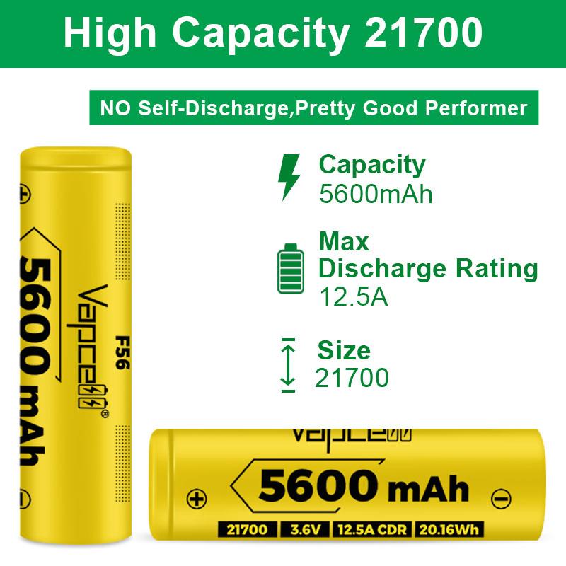 Акумулятор Vapcell 21700 Li-Ion 5600 mAh | ARAGO