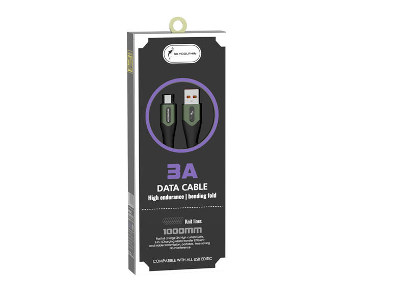 Кабель SkyDolphin S01V USB - micro USB (M/M) 1м, Dark Green (USB-000584) | ARAGO