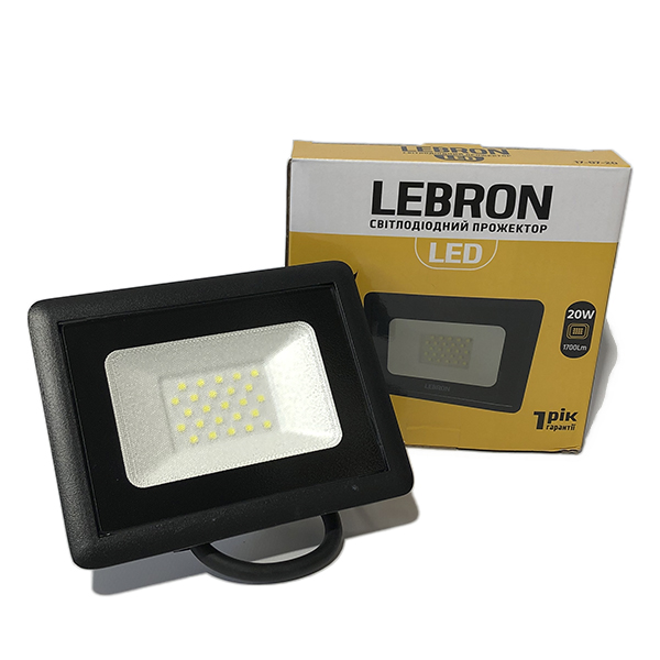 картинка LED прожектор Lebron, 20W, 1800Lm, 6200К от магазина Компания+