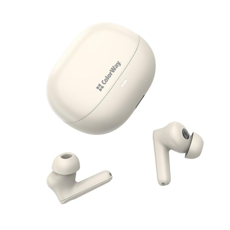 Bluetooth-гарнітура СolorWay Slim TWS-1 Earbuds Long Life Beige (CW-TWS1BE) | ARAGO