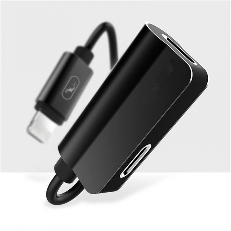 Перехідник SkyDolphin AU01 Lightning - 2хLightning (M/F), Black (ADPT-00026) | ARAGO