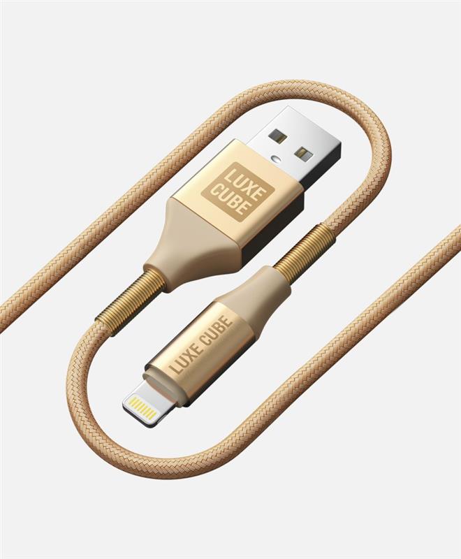 Кабель Luxe Cube Armored USB - Lightning (M/M), 1 м, золотистий (8886668670012) | ARAGO