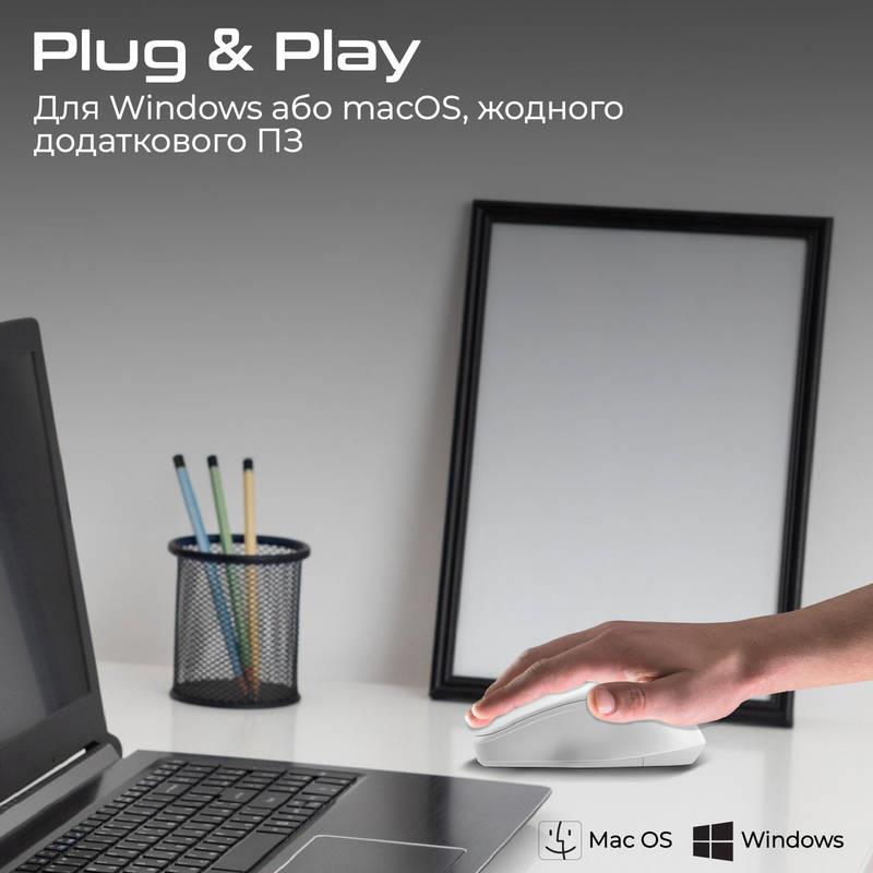 Миша бездротова Promate UniGlide White | ARAGO