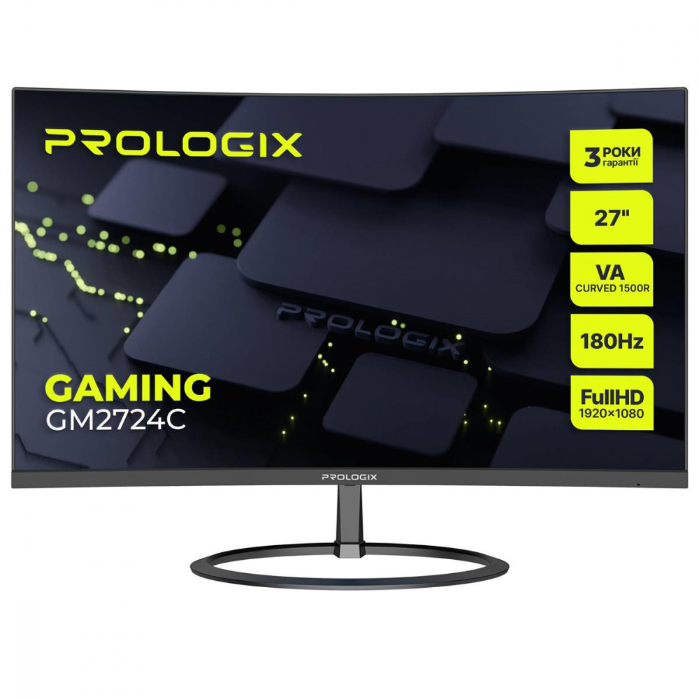 Монітор Prologix Gaming 27" GM2724C VA Black Curved 180Hz | ARAGO