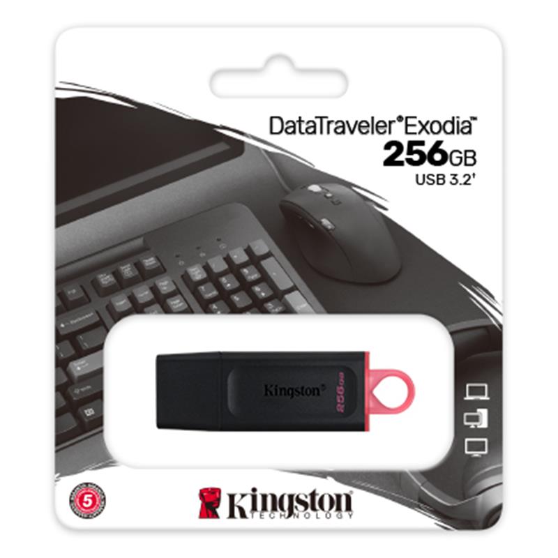 Флеш-накопичувач USB3.2 256GB Kingston DataTraveler Exodia Black/Pink (DTX/256GB) | ARAGO