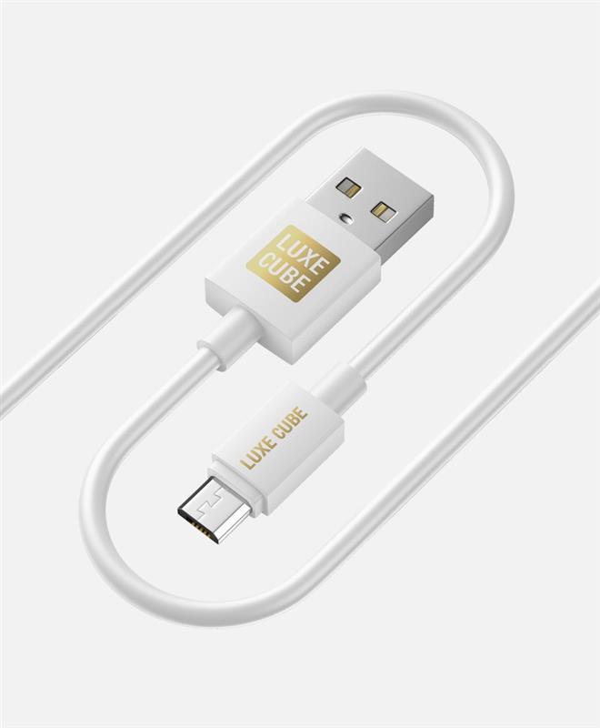 Кабель Luxe Cube USB - micro USB (M/M), 3 А, 1 м, білий (7775557575273) | ARAGO