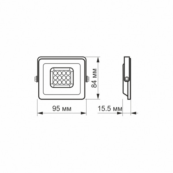 картинка LED прожектор VIDEX F2e 10W 5000K от магазина Компания+