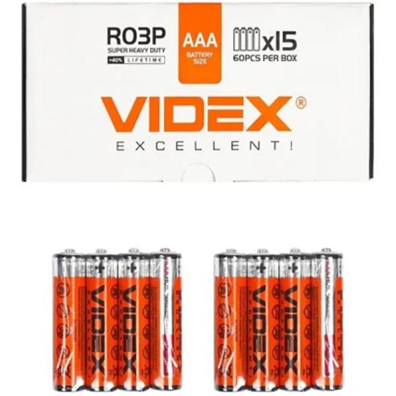 Батарейка Videx Super Heavy Duty Shrink AAA/R3 60шт | ARAGO