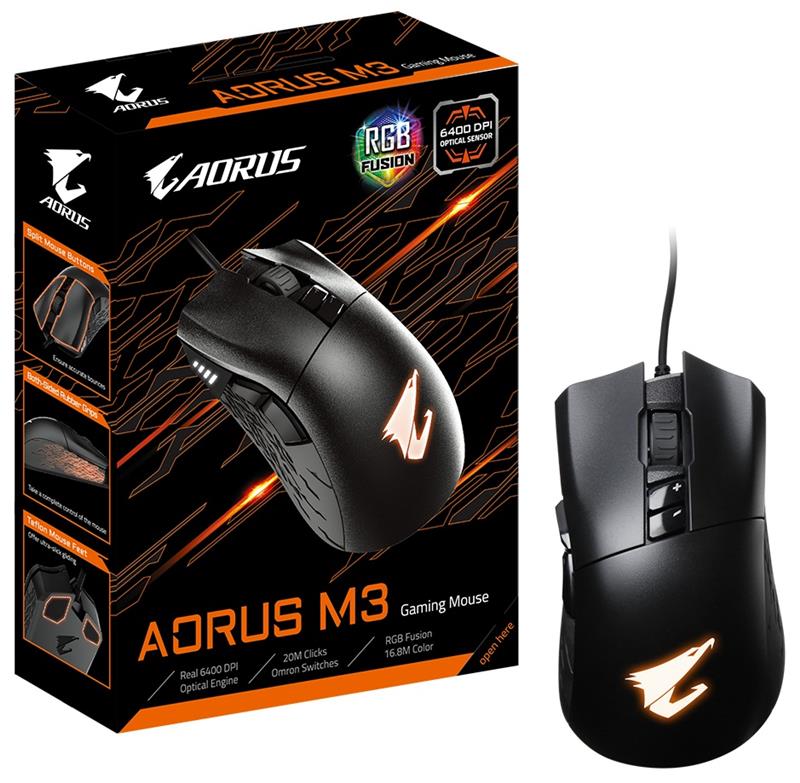 Миша Gigabyte Aorus M3 RGB Black | ARAGO